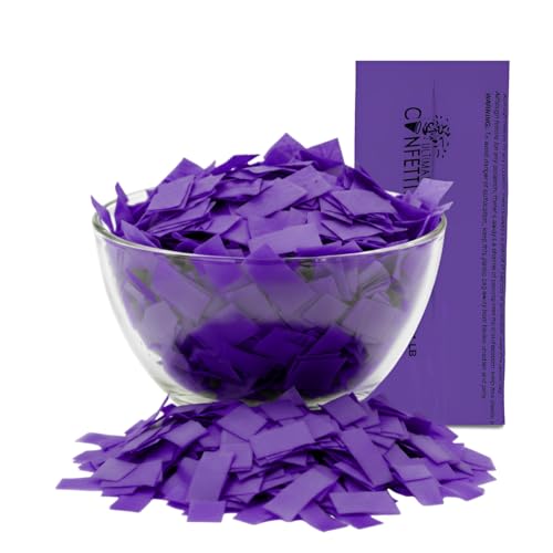 Image of Ultimate Confetti, Purple Biodegradable Confetti - Rectangular Fluttering Tissue Paper Confetti for Cannon and Launcher use - Best for Gender Reveal, Wedding, Parties, and Live Events - 1 lb, 16 oz