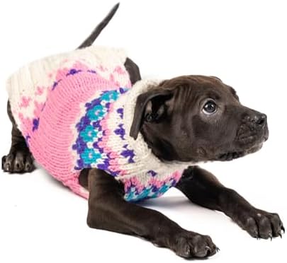 Chilly Dog Pink Ski Bum Fairisle Dog Sweater (Small)
