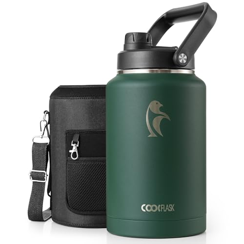 Image of Coolflask Titan Gallon Water Bottle Insulated with Large Handle Spout Lid