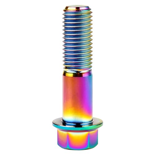 Image of Titanium Bolt Hex Small Flange Head M12x45mm Pitch 1.5, Rainbow | 30 35 40 45 50 55 60 65 70 75 80 85 90mm 1.25 /1.5mm Pitch Screws for Motorcycle Car Modification Pack of 4