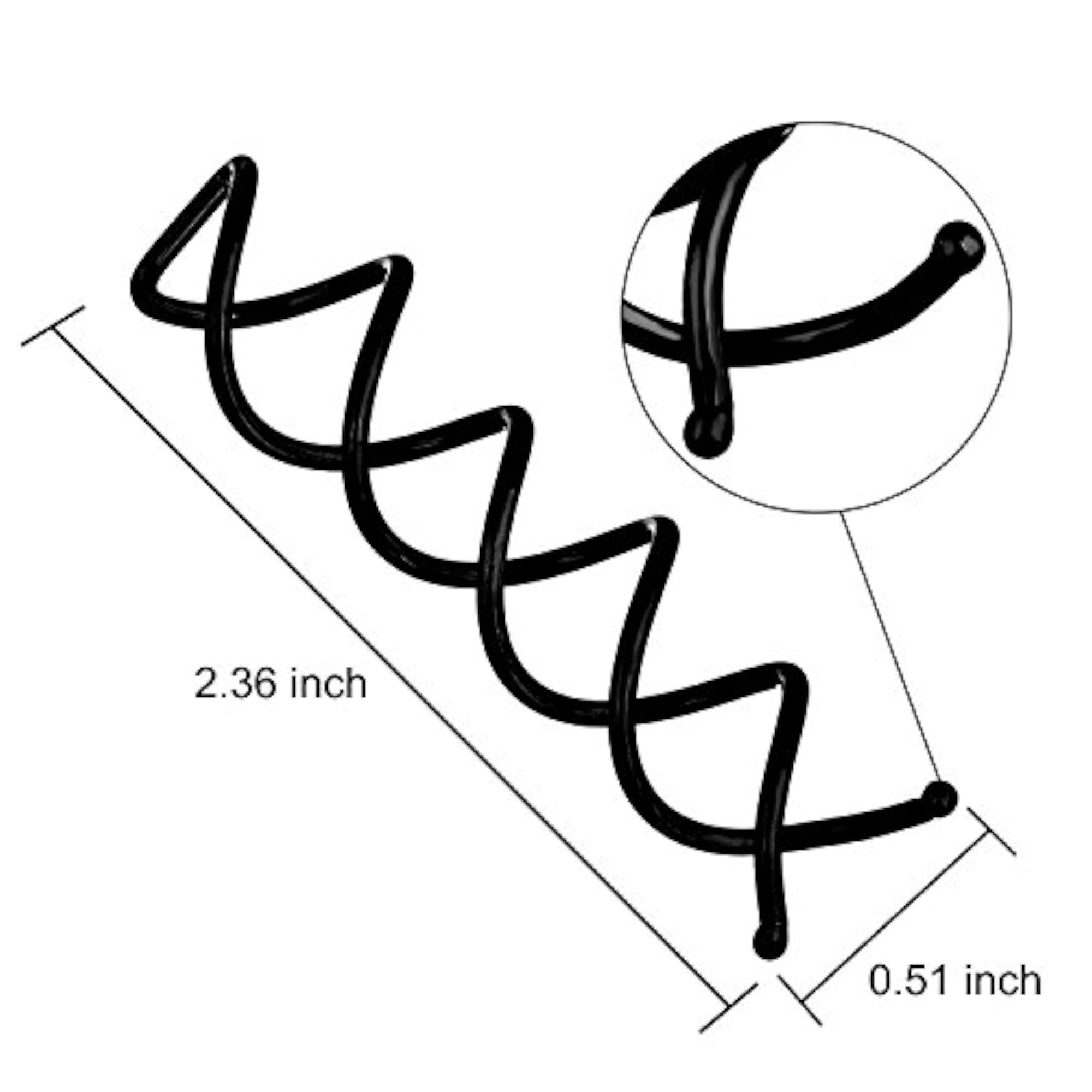 Black Spiral Hair Pin Spin Clip, 20 Pack