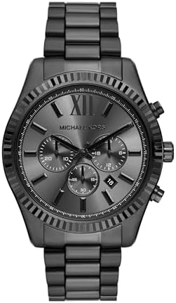 Michael Kors Relógio masculino Lexington cronógrafo preto em aço