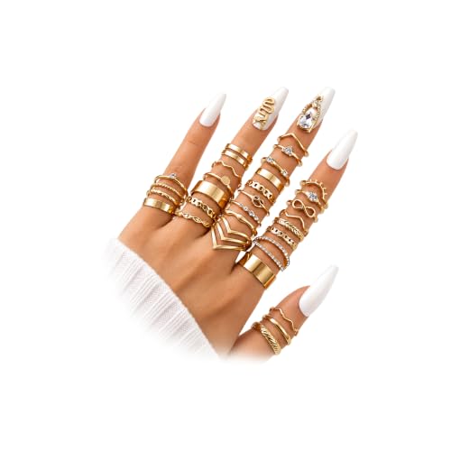 KISS WIFE Women's Silver Gold Knuckle Ring Set