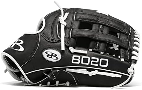 Boombah 8020 Advanced Fielding Glove with B4 H-Web and Conventional Back Black/White - Size RHT-13