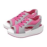  Raxove Scarpe per muffin da donna  Scarpe con zeppa spuntate da donna  Sandali con plateau e fondo spesso traspirante per viaggi in spiaggia