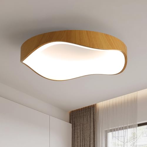 meibeileil Plafon Led Techo Moderna,50CM 3000K-6500K Lampara Techo Simple,Grano de madera Minimalista Lamparas De Techo Salon Para Sala De Estar,Regulable Dormitorio,Cocina,Sala De Estar,Corredor