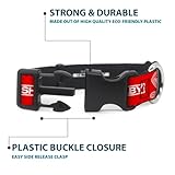 Dog Collar Plastic Clip Shelby Box Logo and Super Snake Cobra Red White 20 to 31 Inches 1.5 Inch Wide - Image 4