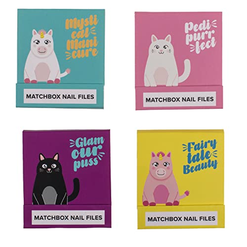Nagelfeilen in Schachtel 4er-SET (24 Stück) Katzen Einhörner Bunt Mitgebsel Kindergeburtstag Nagelpflege Feilen