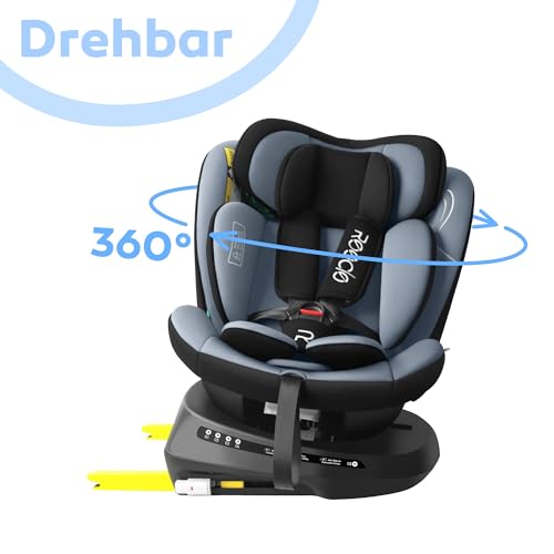 Reecle 360 Drehbar i-Size Kindersitz mit ISOFIX 40-150 cm (0-36 kg) Reboarder, ab Geburt -12 Jahre, ECE R129