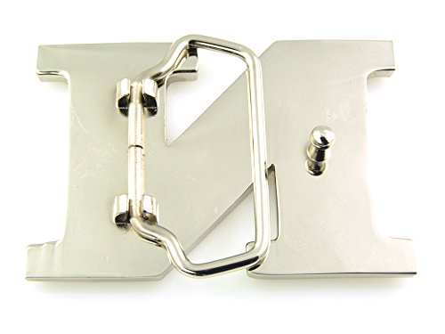Stainless Steel "N" Initial Buckle & Genuine Black Leather Belt3