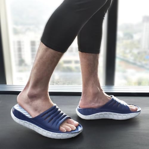 KuaiLu Mens Recovery Sandals Orthotic Thick Cushion Open Toe Sport Slides With Comfortable Plantar Fasciitis Arch Support, Reduces Stress on Feet, Joints & Back Post-Exercise2