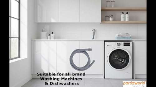 Image of PARDZWORLD 2-Meter Universal Drain Hose Extension Pipe for Front-Load Washing Machines & Dishwashers | Heavy-Duty Flexible Polypropylene Waste Water Pipe | Leak-Proof & Anti-Kink Design