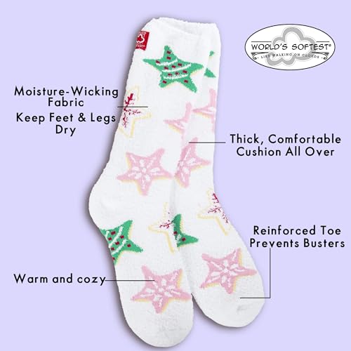 Image of World's Softest Cozy Collection Crew Socks - Smooth Multi Colors Cozy Socks - Knit Top Holiday Spirit Fashion Socks