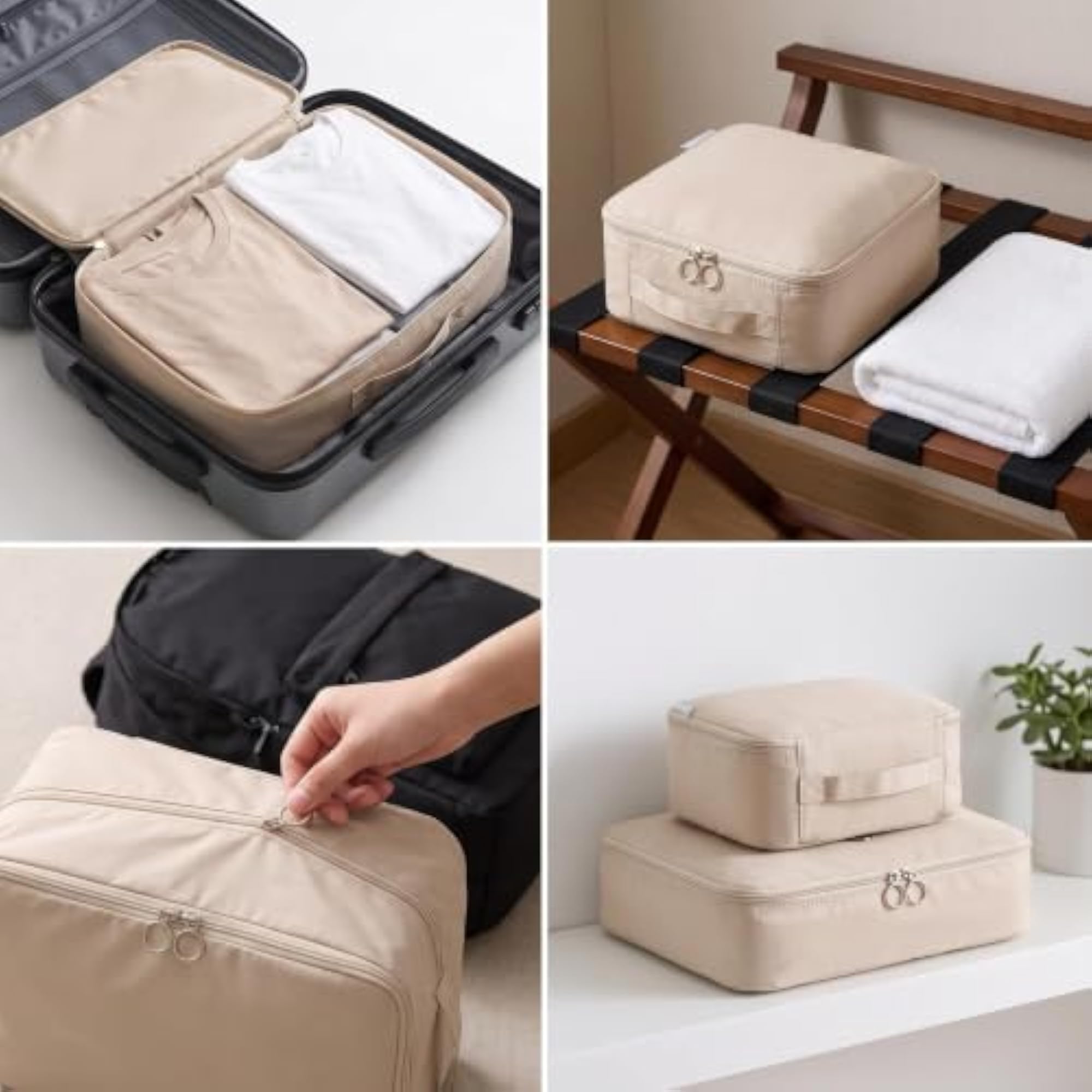 Travel Compression Packing Cubes for Clothes, 2-piece Set