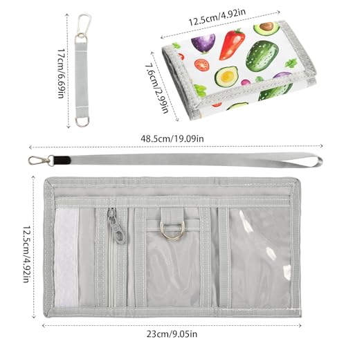 ALAZA Kids Wallets for Boys Girls Toddler Trifold Wallet Children Small Avocado Tomato Eggplant with Zipper Coin Pocket3