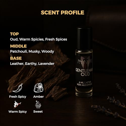 Image of Gentlemen Oud Attar | Non-Alcoholic Perfume Oil Roll On | Luxury Attar | Premium & Long Lasting | 6 ml