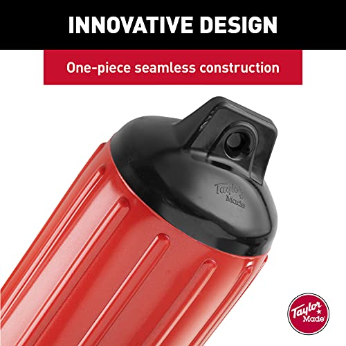 Taylor Made Super Gard Inflatable Vinyl Boat Fender 5.5" x 20", Double-Molded Ends, Fits 5/8" Lines, for Boats 15-35', Ribbed Design, Rubber Football Needle Inflation, Ruby Red - 2020108272 - image 4