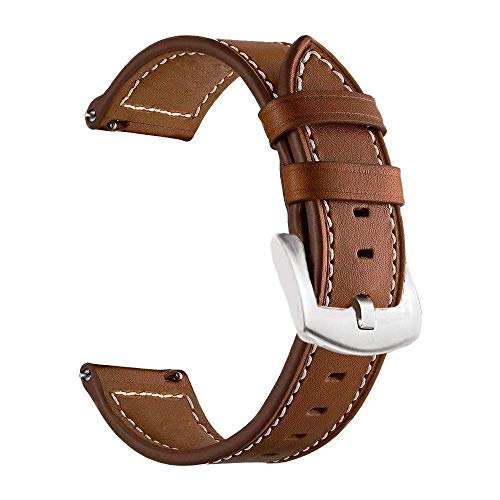 Correa de cuero 18mm para Garmin vivoactive 4S 40mm miniatura 1