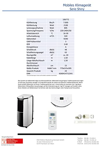 Gree GPC07AK- K3NNA1A- Mobile Klimaanlage-5