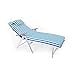 Tesosy Cojín para Tumbona de Exterior con Almohada, Colchoneta para Tumbona de Jardín, Rayas Blancas Azules, 180 x 55 x 8 cm