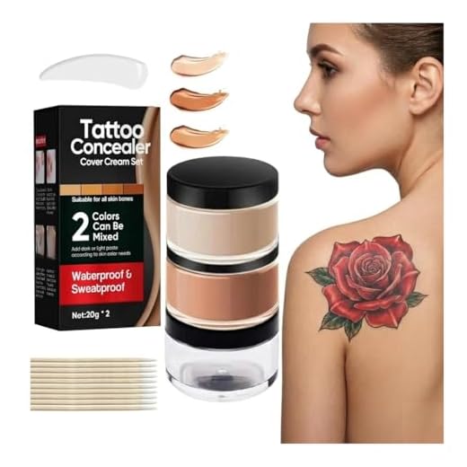 Tattoo Cover Up Makeup Waterproof – 2-Color Tattoo Concealer Kit for Scars, Spots, Birthmarks & Uneven Skin Tone – Long-Lasting, Sweatproof & Smudge-Resistant