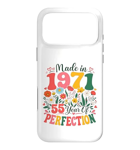 55 Year Old Made in 1971 Retro Floral 55th Birthday Women �X�}�z�P�[�X iPhone 17 Pro Max �p