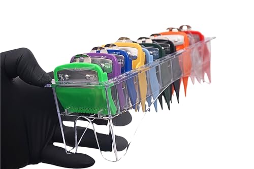 Conjunto de Pentes Guia de Máquina de Cortar Cabelo Com Trava de Metal - Kit Completo de 10 Pentes C