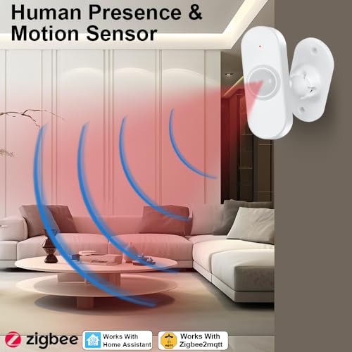 Image of Human Presence Sensor with Temperature and Humidity Light Sensor | 24G Radar MMWave, Zigbee Hub Required, Battery Operated, Support Home Assistant Zigbee2mqtt