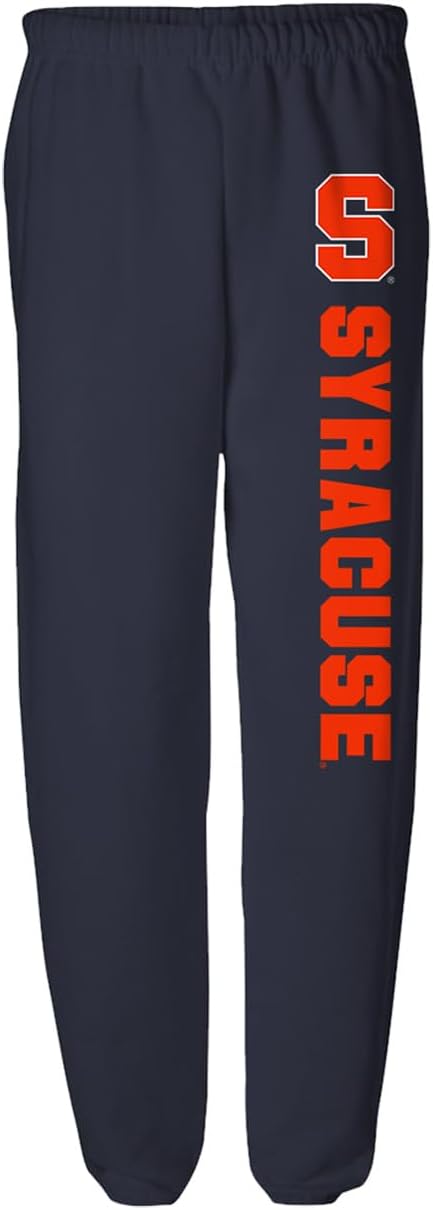 Campus Lab Syracuse University Team Color Down The Leg Print Unisex Jogger Sweatpants with Pockets for Men and Women