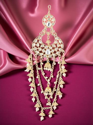Image of OOMPH Jewellery Ethnic Sheeshphool-Kundan Jadau Floral Design for Women & Girls Stylish - DPH161DST4RKH184RKH235 PA201