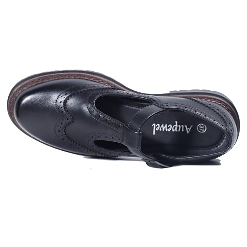 Women's T-Strap Platform Mary Jane Shoes, Round Toe Flats, Non-Slip Oxfords for Work, School, Party & Casual Wear3