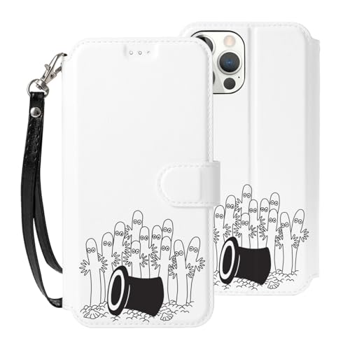 For ムーミン iPhone SE (第2世代/第3世代) iphone7 iphone8 iphone 6/6S 用 ケース 手帳型 高級puレザー 横置き機能 財布型 プレミアムレザーウォレットケース, マグネット式 3カードスロット&1ポケット ス