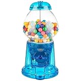 11-Inch Translucent Gumball Machine - Coin-Operated Candy Dispenser Vending Machine and Piggy Bank by Great Northern Popcorn (Blue)