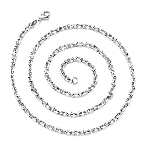 Zysta 3mm Sturdy Nickel Free Stainless Steel 26 inch Lobster Clasp Trace Chain Necklace Women Men Neck Rope Cable Link Replacement Charms Pendant