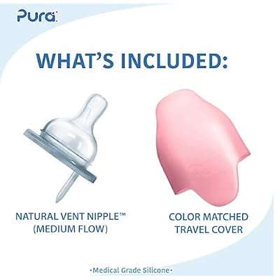 Pura Kiki 7oz Stainless Steel Insulated Infant Bottle Includes Silicone Medium-Flow Nipple & Sleeve Anti-Colic, Plastic-Free, MadeSafe Certified
