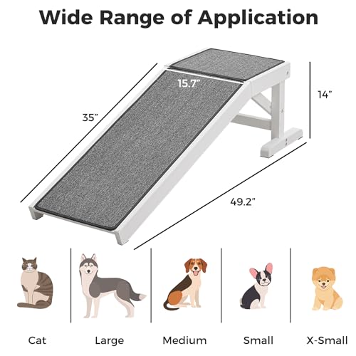 MEWANG Rampa Para Cães Para Cama - Rampa Para Animais De Estimação Para Cães Com Carpete Antiderrapa