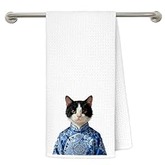 Towel-chinoiserie Tuxedo Cat E