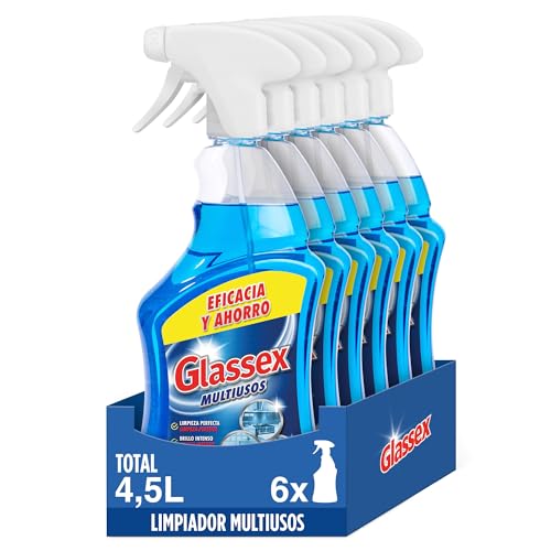 Glassex Limpiador Multiusos Azul. Pack 6x Pistolas 750ml