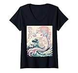 Photo Gallery donna axolotl kaiju - maglietta a maniche corte, motivo anime giapponese vintage maglietta con collo a v Photo Gallery donna axolotl kaiju - maglietta a maniche corte, motivo anime giapponese vintage maglietta con collo a v