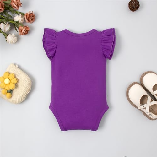 Image of LYSMuch Toddler Baby Girls T Shirt Ruffle Sleeveless Kids Cotton Tshirt Solid Color Blouse