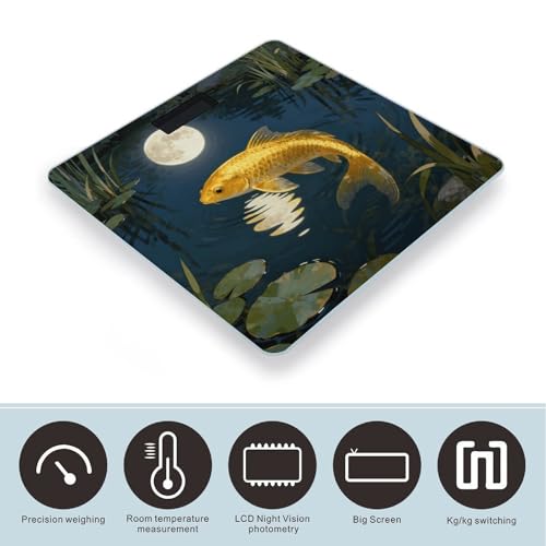 Balanza digital Goldfish Moon Pond para baño 400 lb miniatura 3