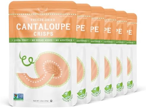 Nature's Turn Freeze-Dried Fruit Crisps; Cantaloupe, 6 Bags (1.2oz Each)