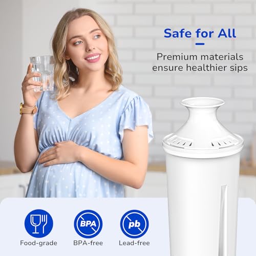 Image of Fil-Fresh 6-Pack Water Filter Replacements for Brita Water Pitchers and Dispensers, NSF 53&42 Certified to Reduce Cadmium, Mercury, Copper, Zinc, BPA free, Lasts 2 Months or 40 Gallons