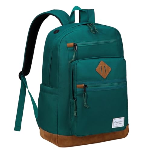 Image of Chase Chic School Backpack for Men Women, Water Resistant Casual Daypack for School/College/Work/Travel,18.8L Lightweight Rucksack for Teen Boys Girls Deep Green