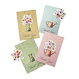 Seed Bloom Seed Paper Thank You Cards – 4 Plantable Bouquet Inserts with Wildflower Seeds, 4 Greeting Cards & Envelopes, Unique Gift for Mothers, Garden Lovers, Birthdays, Weddings & Special Occasions