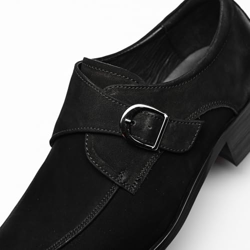 Santimon Men's Suede Dress Shoes Monk Strap Loafers | Formal Penny Loafers with Classic Buckle Closure & Non-Slip Rubber Sole for Business Casual, Wedding & Evening Events4