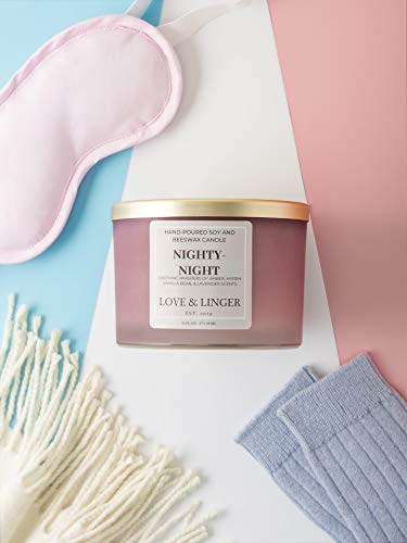 Love & Linger LLNIG Lavender Candle | Sleep Candle | Aromatherapy Candle | Luxury Soy & Beeswax Candles For Home | 16 Oz. Large Jar 3 Wick Candle thumb #2