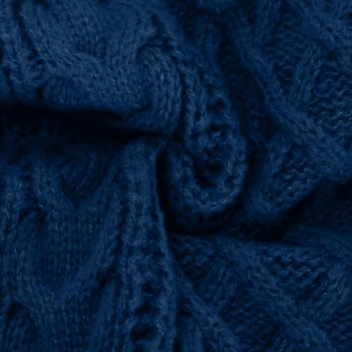 Round Neck Sweater Men Ribbed Chunk Knit Pullover Solid Color Casual Loose Jumper Long Sleeve Soft Warm Sweaters2