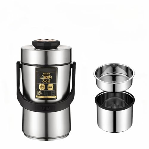 サーモス ランチジャー 保温弁当箱 大容量 ステンレス 保温 フードジャー ポータブルお弁当箱 食器と収納バッグ付き ランチボックス フードコンテナ 12時間の保温 (シルバー,2.0L)
