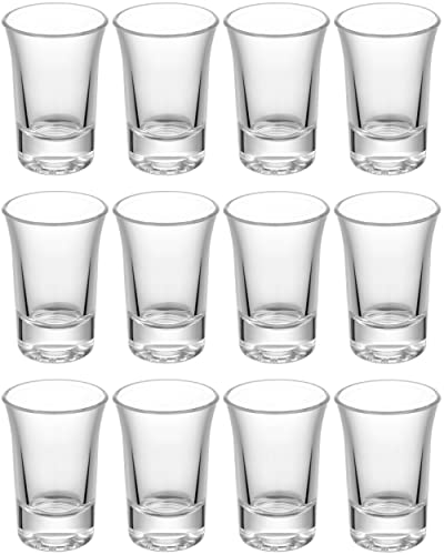 12 Verres à Shot de 4cl - Lavables au Lave-vaisselle - Stables grâce à sa Base Épaisse - Idéal pour les Fêtes